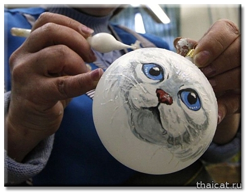 Елочные игрушки. Сиамские и тайские кошки