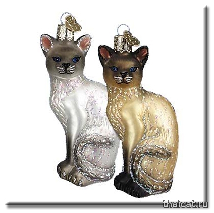 Елочные игрушки. Сиамские и тайские кошки