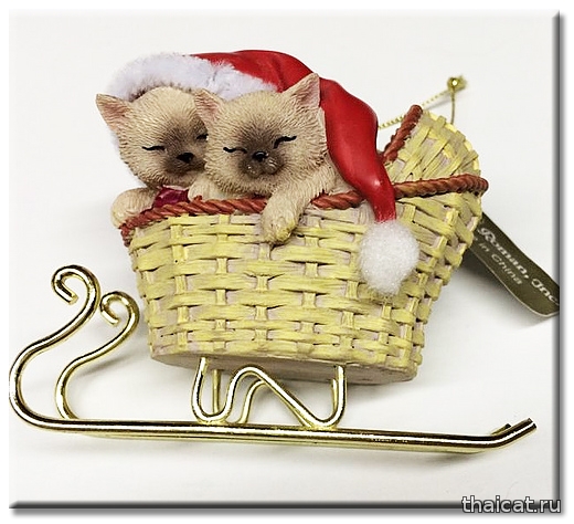 Елочные игрушки. Сиамские и тайские кошки