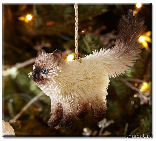 Елочные игрушки. Сиамские и тайские кошки