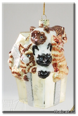 Елочные игрушки. Сиамские и тайские кошки