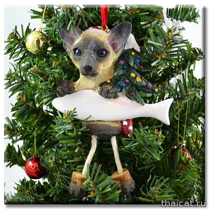Елочные игрушки. Сиамские и тайские кошки