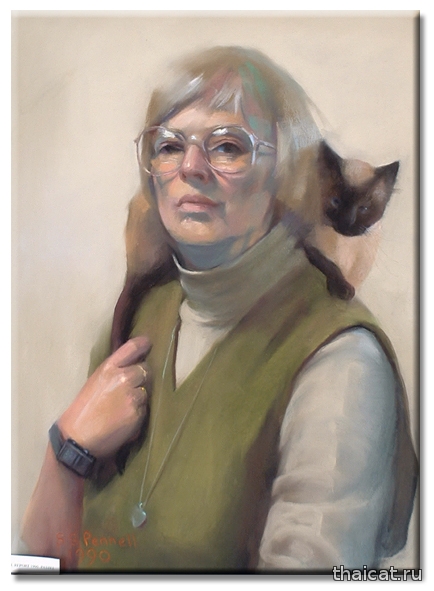 Сара Сью Пеннелл и ее сиамские кошки
